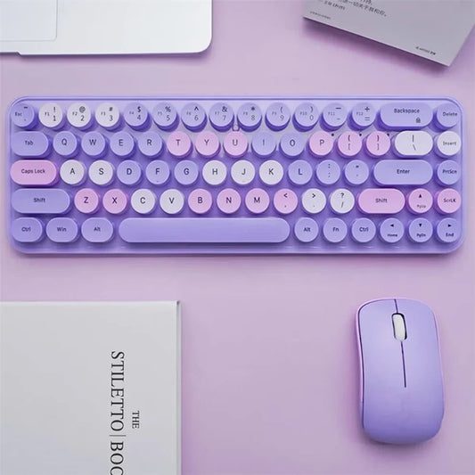 Purple Keyboard & Mouse